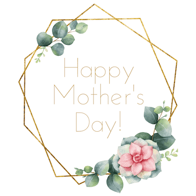 Printable Mothers Day Cards 5x5 Geometric Wreath
