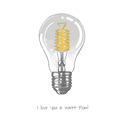 Printable Mothers Day Cards Love You a Watt Mom