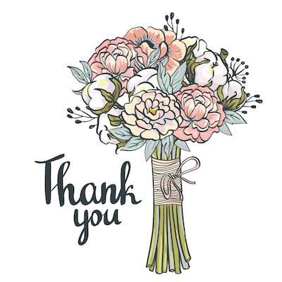 Printable Thank You Cards Bunch Flowers