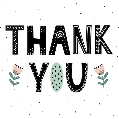 Printable Thank You Cards Dots Flowers
