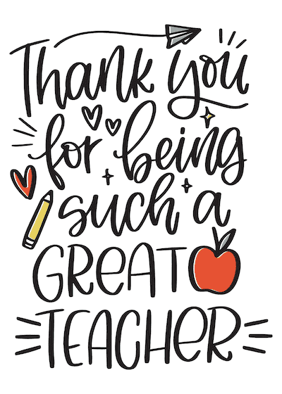 Paper Greeting Cards Thank You Cards Printable Teacher Appreciation 