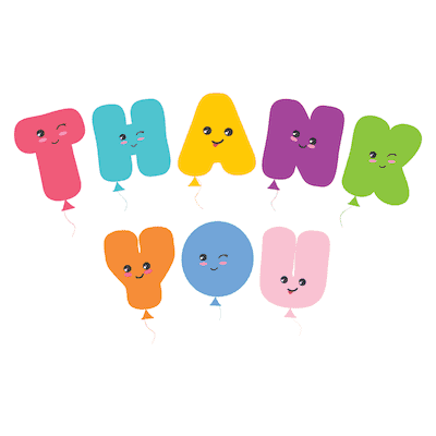 Printable Thank You Cards Kawaii Balloons