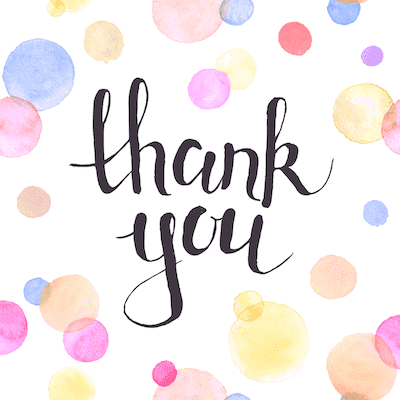 Printable Thank You Cards Watercolor Dots