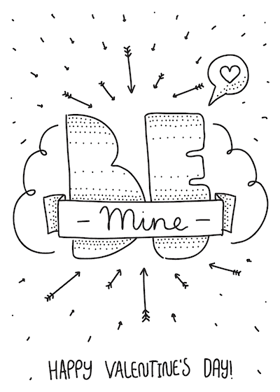 printable valentine day cards black and white