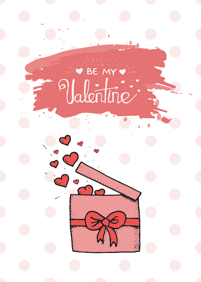 Printable Valentine Cards Be My Valentine Box Hearts 5x7