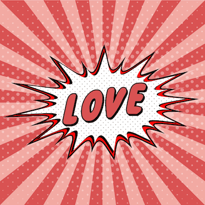 Printable Valentine Cards Comic Explosion Love 5x5