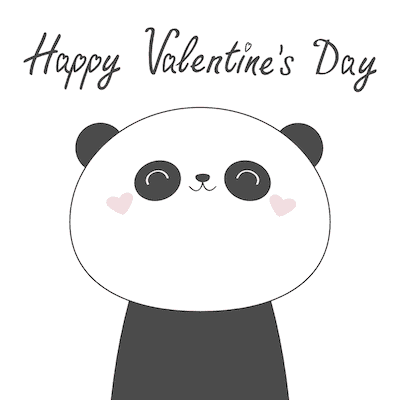 Printable Valentine Cards Cute Panda 5x5