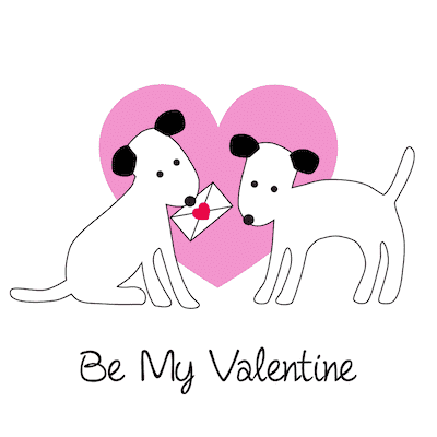 Printable Valentine Cards Cute Puppy Dogs 5x5