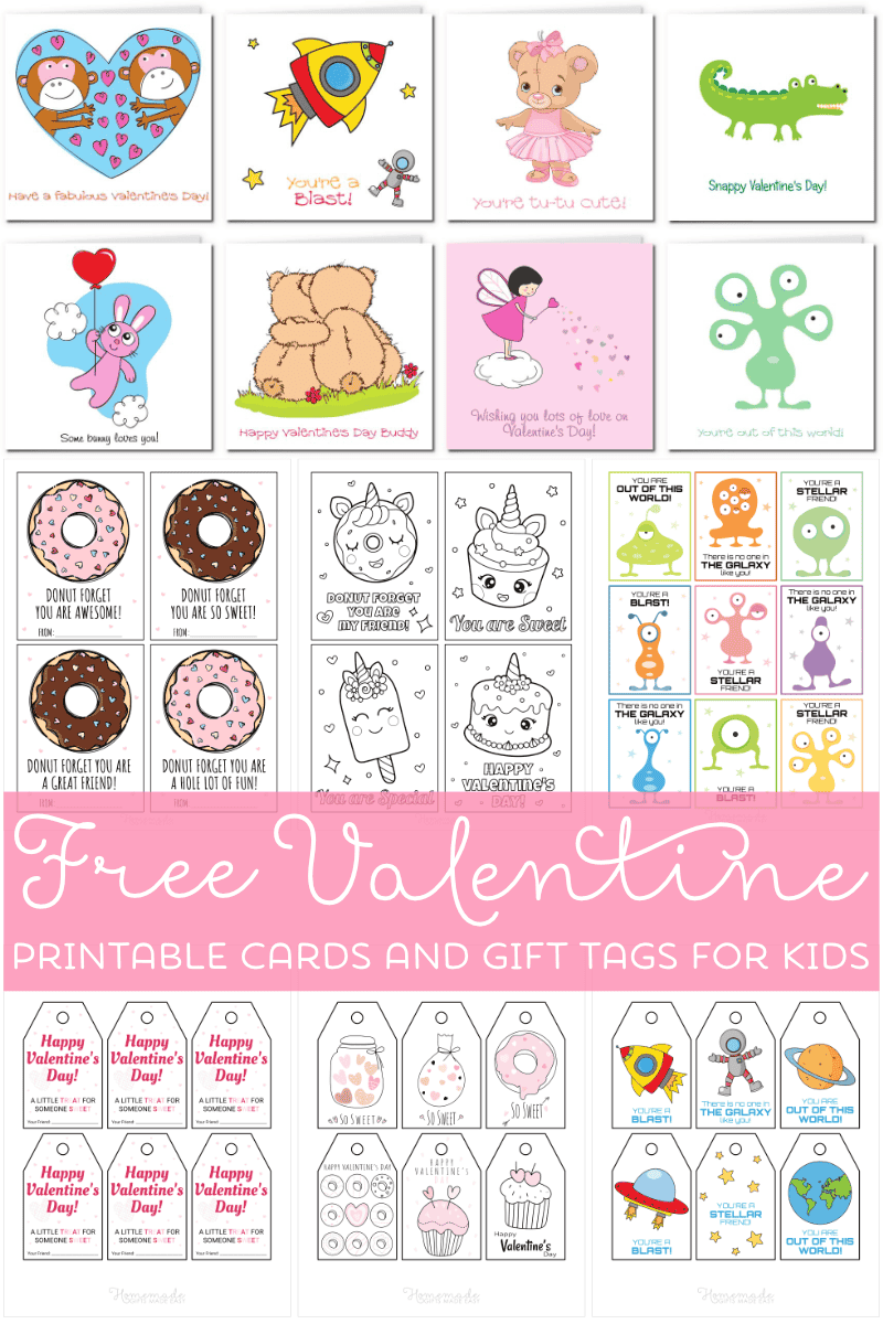 Printable Valentines Day Cards, Kid's Valentine's Cards, Instant Downl -  Sunshinetulipdesign