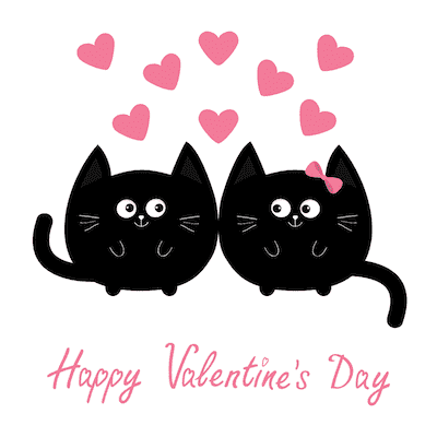 Printable Valentine Cards Happy Day Cute Cats 5x5