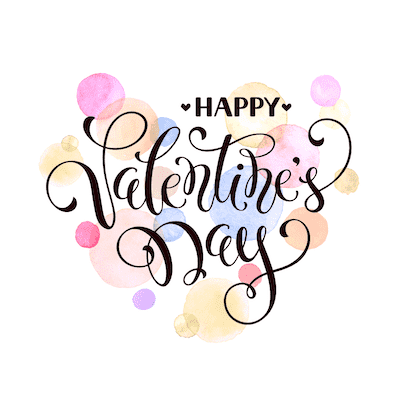Printable Valentine Cards Happy Day Watercolor Splashes 5x5