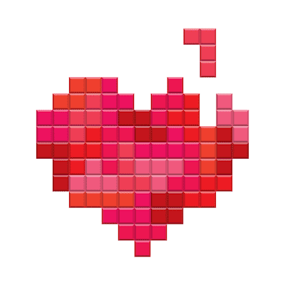 Printable Valentine Cards Heart Tetris 5x5