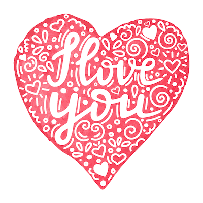 Printable Valentine Cards I Love You Heart 5x5