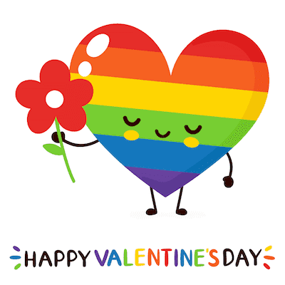 Printable Valentine Cards Lgtbqia Rainbow Heart Flower