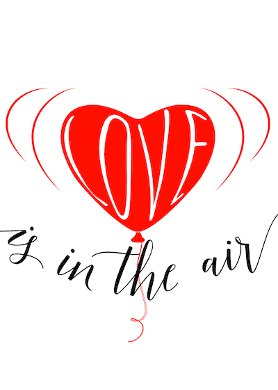 Printable Valentine Cards Love Is in the Air 5x7