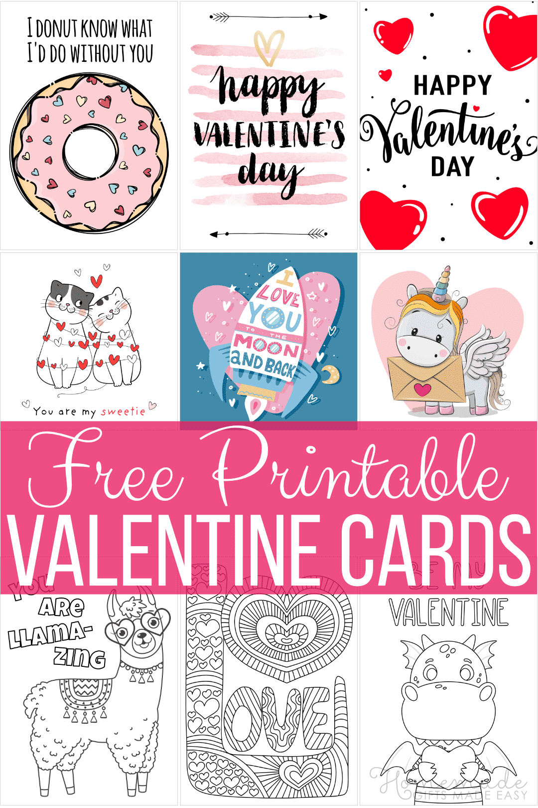 Free printable mini valentine cards