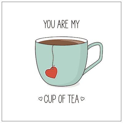 Printable Valentine Cards My Cup of Tea 5x5