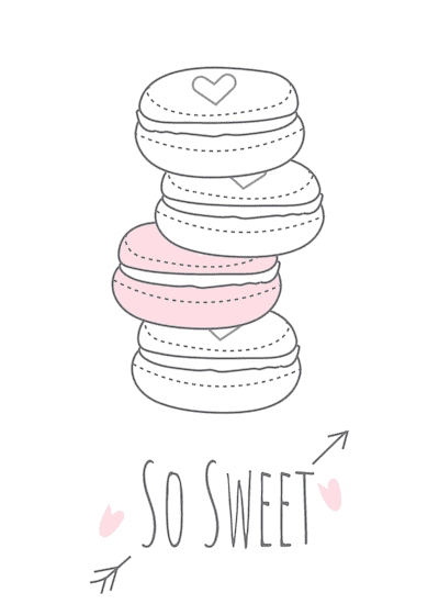 Printable Valentine Cards so Sweet Macaroons 5x7