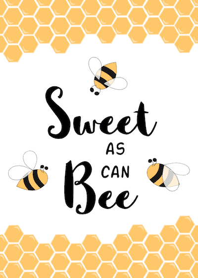 Printable Valentine Cards Sweet as Can Bee