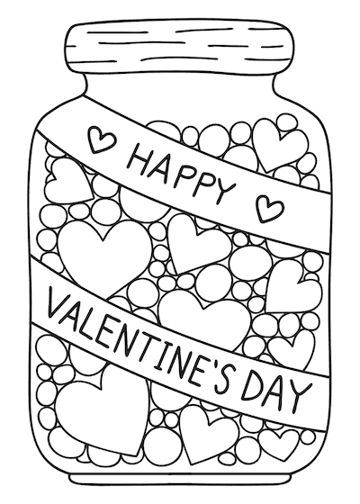 Printable Valentine Cards to Color Happy Day Sweets 5x7
