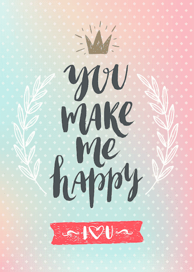 Printable Valentine Cards You Make Me Happy 5x7