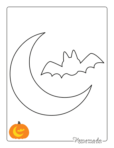 Pumpkin Carving Stencils Bat Cresent Moon