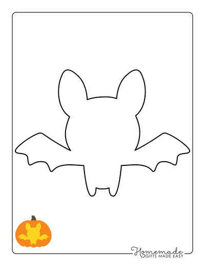 Pumpkin Carving Stencils Easy Cute Bat Outline