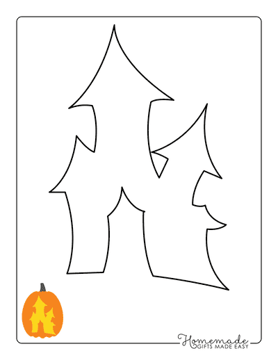 Pumpkin Carving Stencils Easy Haunted House Castle