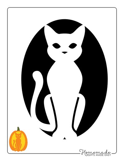 Pumpkin Carving Stencils Elegant Halloween Cat Outline