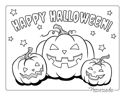 Pumpkin Coloring Pages 3 Scary Pumpkins