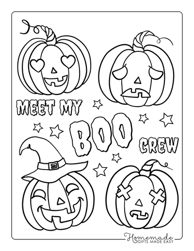 Pumpkin Coloring Pages 4 Carved Faces Scary