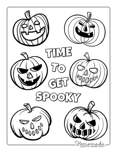 Pumpkin Coloring Pages 6 Carved Templates Scary Faces