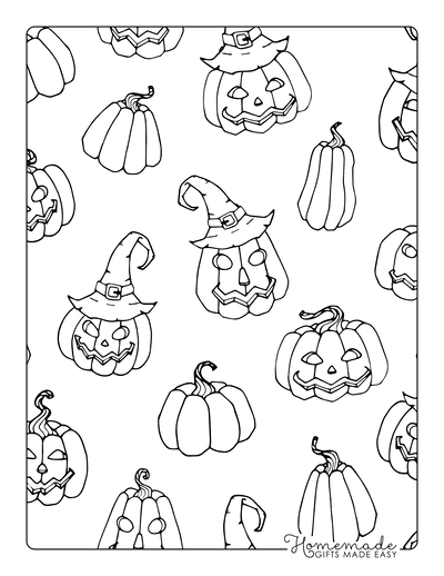 Pumpkin Coloring Pages Carved Pumpkins Background