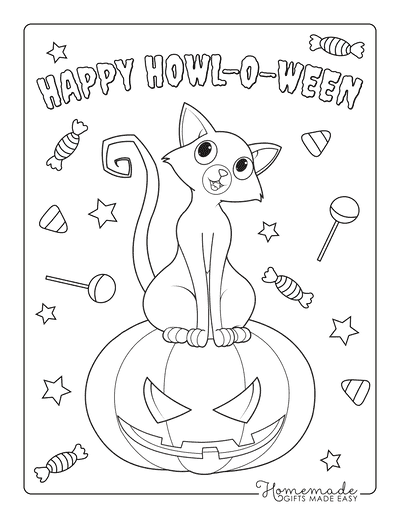 Página de colorir halloween gato  Pumpkin coloring pages, Free halloween  coloring pages, Halloween coloring sheets