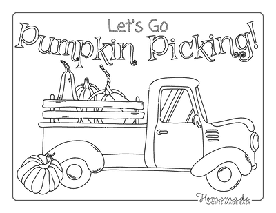 Pumpkin Coloring Pages Cute Truck With Pumpkin Harvest