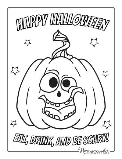 Pumpkin Coloring Pages Funny Scary Carved Pumpkin Face