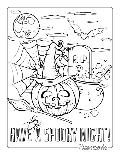 Pumpkin Coloring Pages Halloween Pumpkin Cauldron Spooky