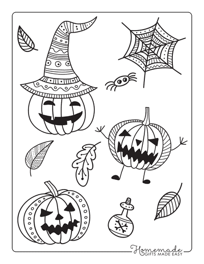 Pumpkin Coloring Pages Intricate Patterned Carved Pumpkins Scary Poison Spider