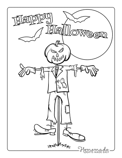 Pumpkin Coloring Pages Jack O Lantern Scarecrow Head