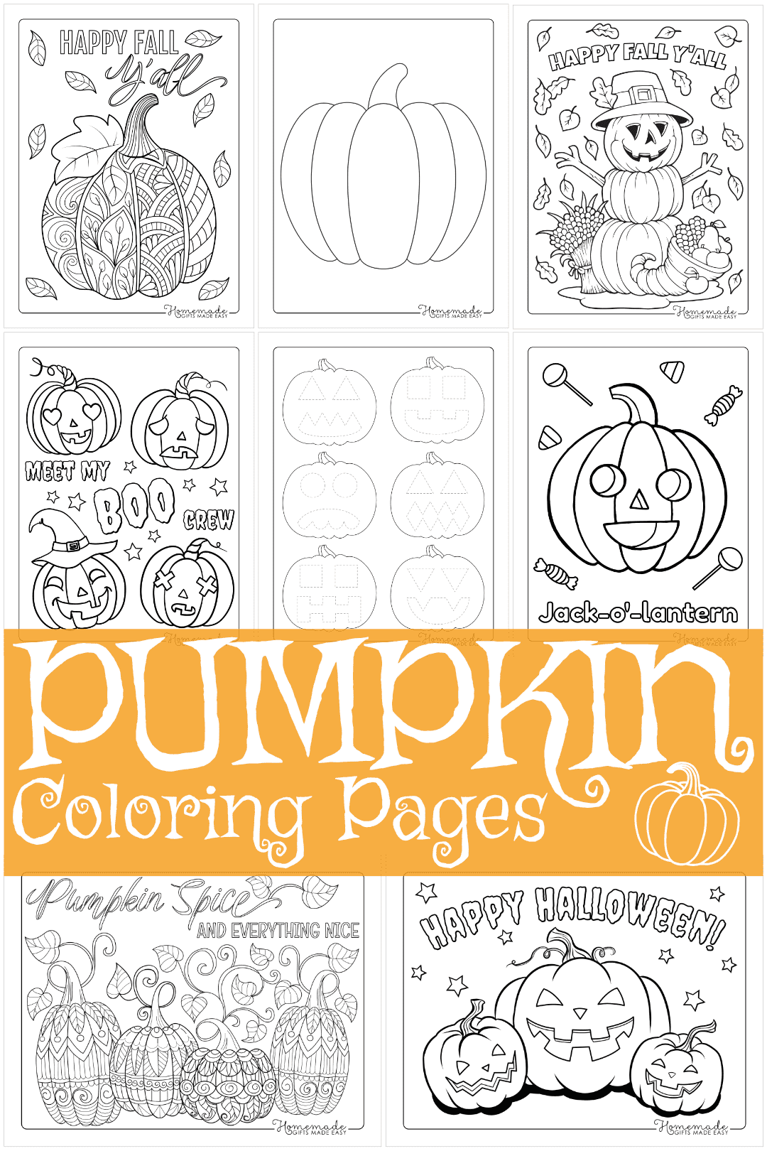 Free Pumpkin Coloring Pages for Kids and Adults