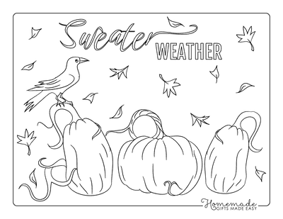 Pumpkin Coloring Pages Raven Sitting on Pumpkin Patch Leaves Blowing