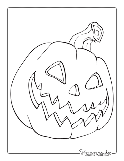 Pumpkin Coloring Pages Scary Carved Face 1