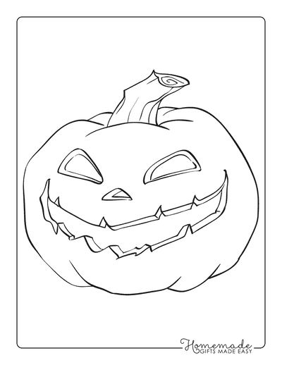 Pumpkin Coloring Pages Scary Carved Face 2