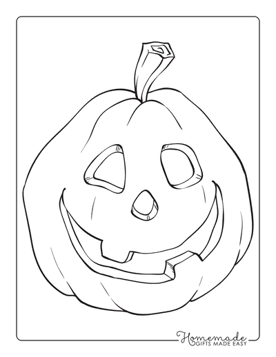 Pumpkin Coloring Pages Scary Carved Face 3