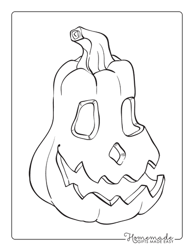 Pumpkin Coloring Pages Scary Carved Face 4