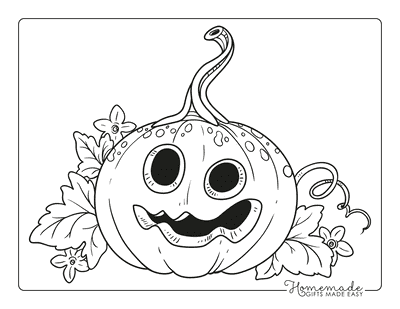 Pumpkin Coloring Pages Silly Carved Pumpkin Leaves
