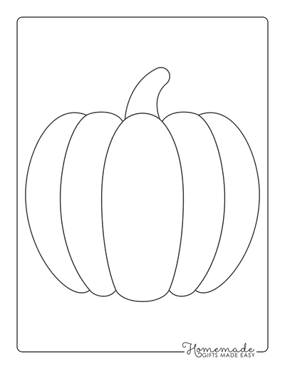 Pumpkin Coloring Pages Simple Outline Template
