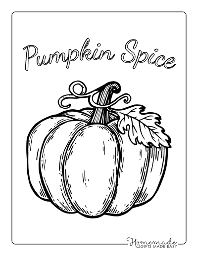 Pumpkin Coloring Pages Wood Cut Style Drawing Pumpkin With Leaves