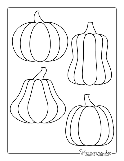 Pumpkin Outline Assorted 1 Template