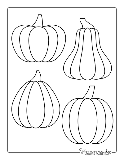 Pumpkin Outline Assorted 2 Template